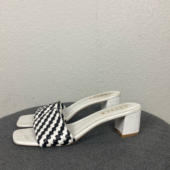 Andrew Stevens black and white heeled sandals - Picture 2 of 7